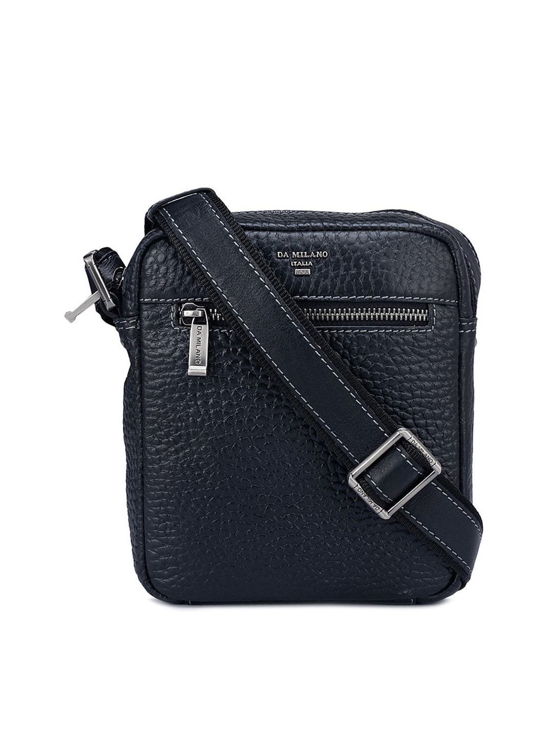 

Da Milano Leather Structured Sling Bag, Black