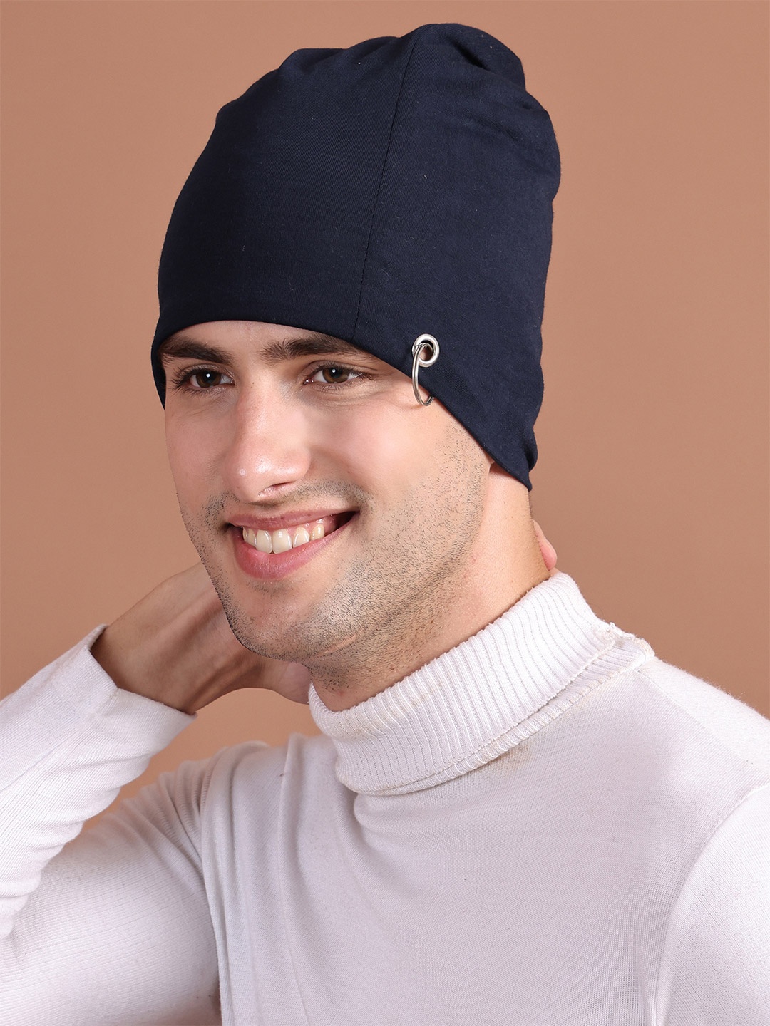 

MACK JONNEY Men Navy Beanie, Navy blue