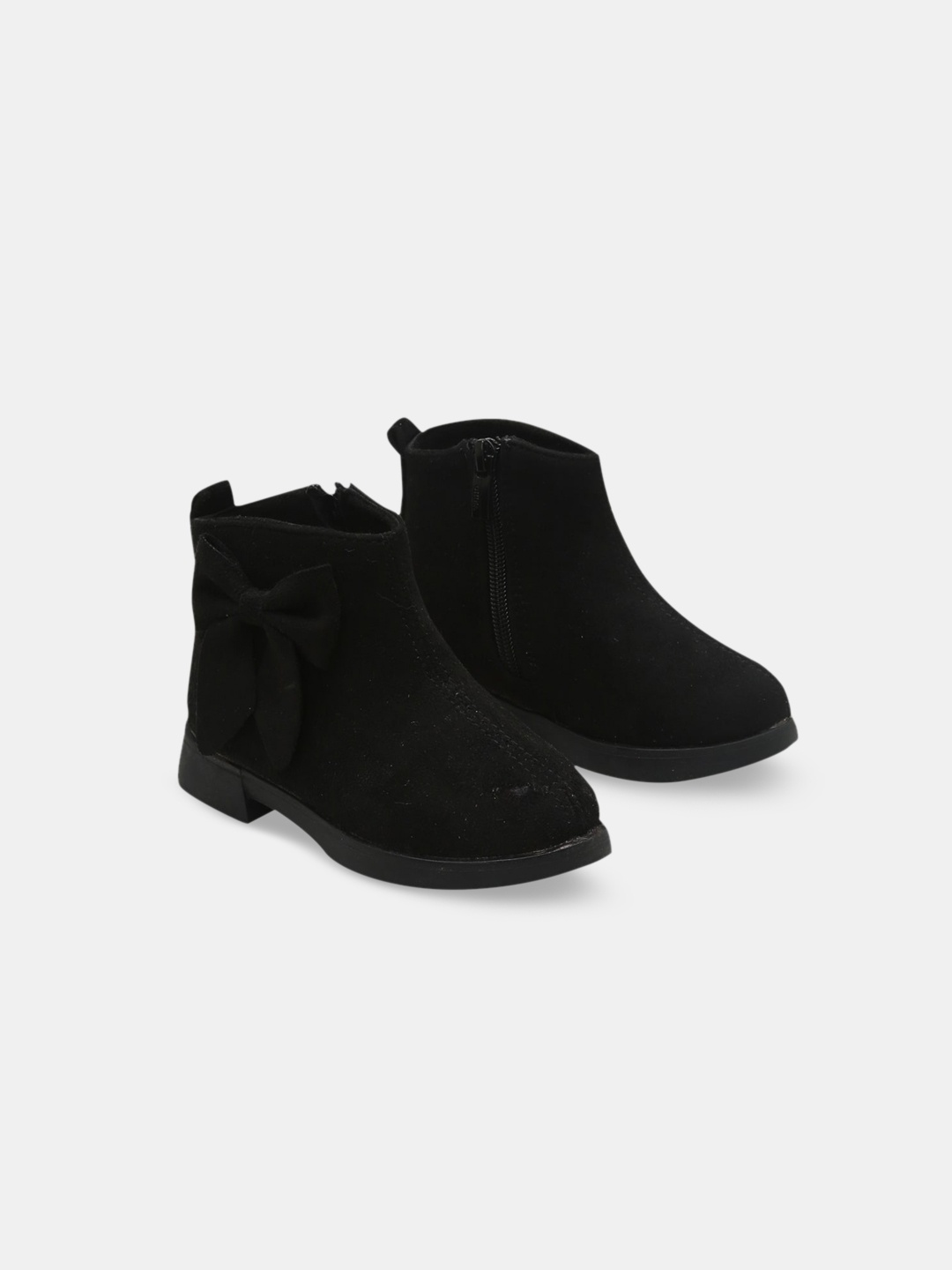 

Hopscotch Girls Bow Embellished Mid-Top Regular Boots, Black