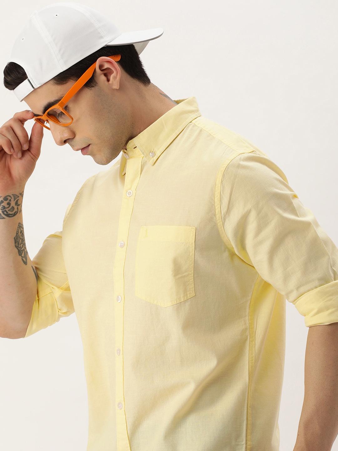 

Kook N Keech Men Slim Fit Casual Shirt, Yellow