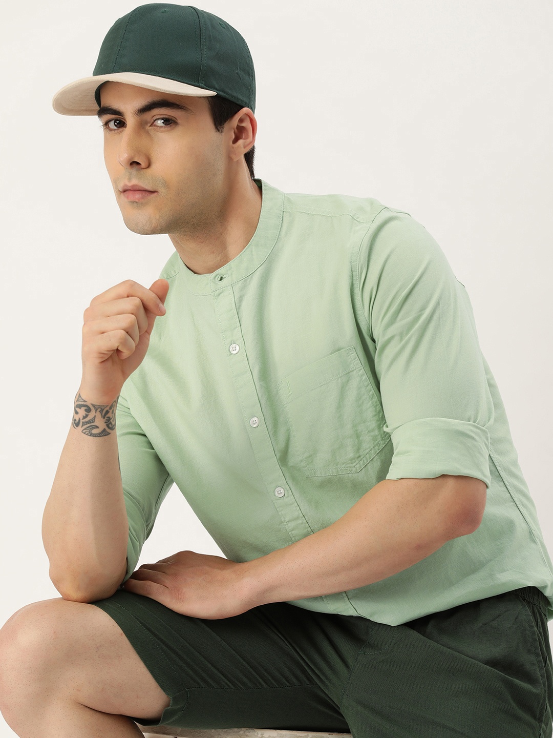 

Kook N Keech Slim Fit Casual Shirt, Green