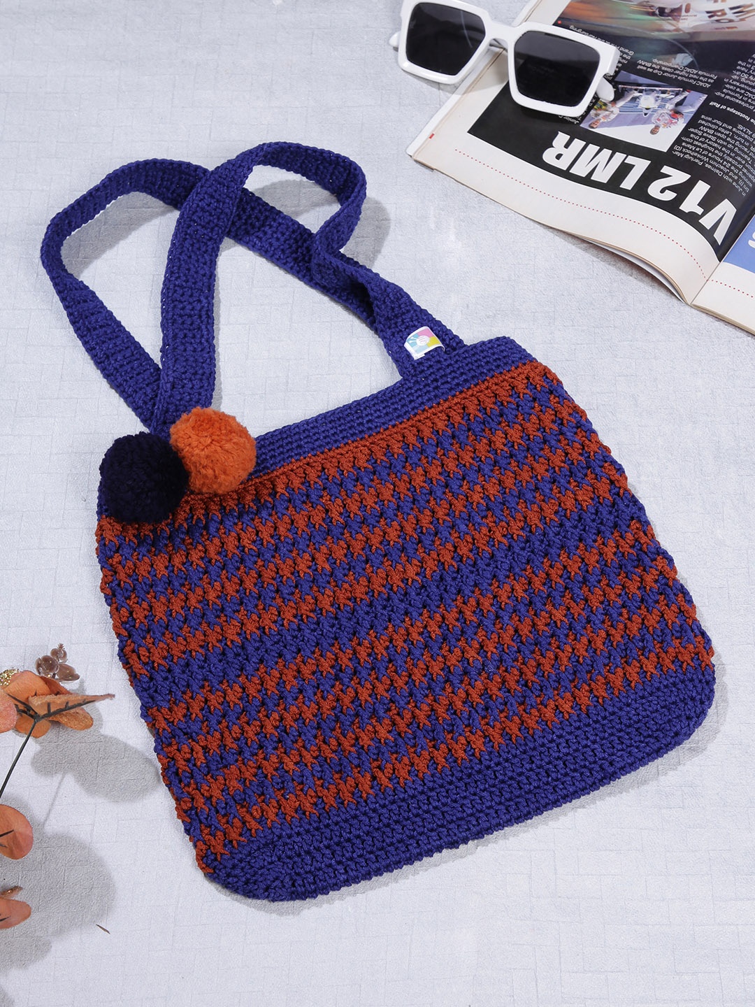 

Magic Needles Ethnic Motifs Bucket Hobo Bag, Blue