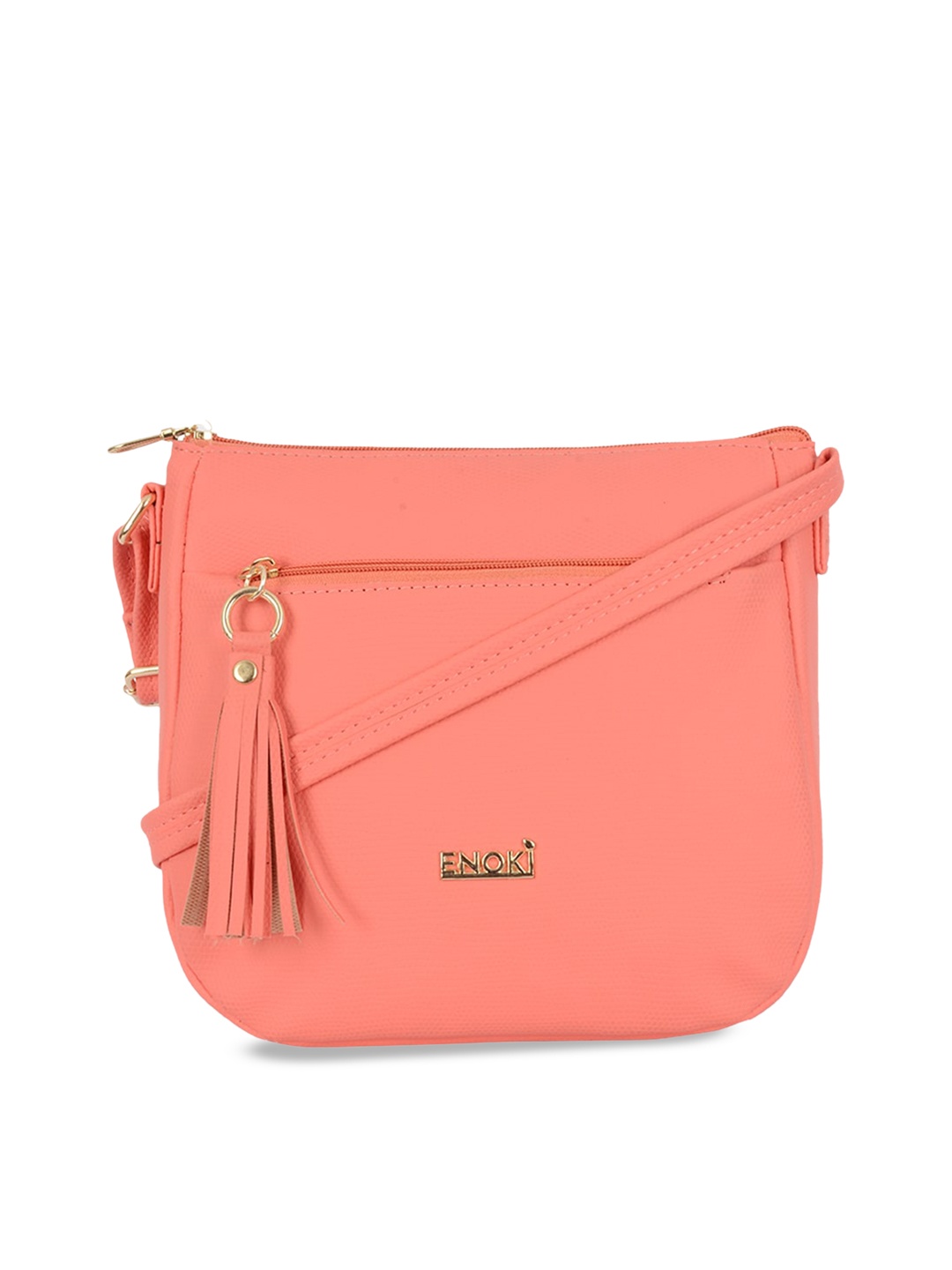 

ENOKI Tasselled Bucket Sling Bag, Peach