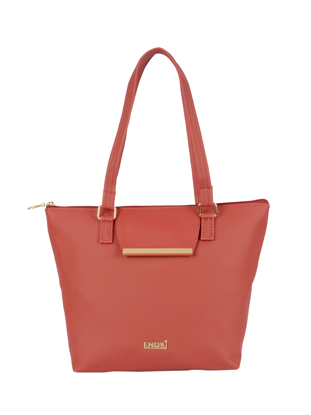 

ENOKI Structured Shoulder Bag, Coral