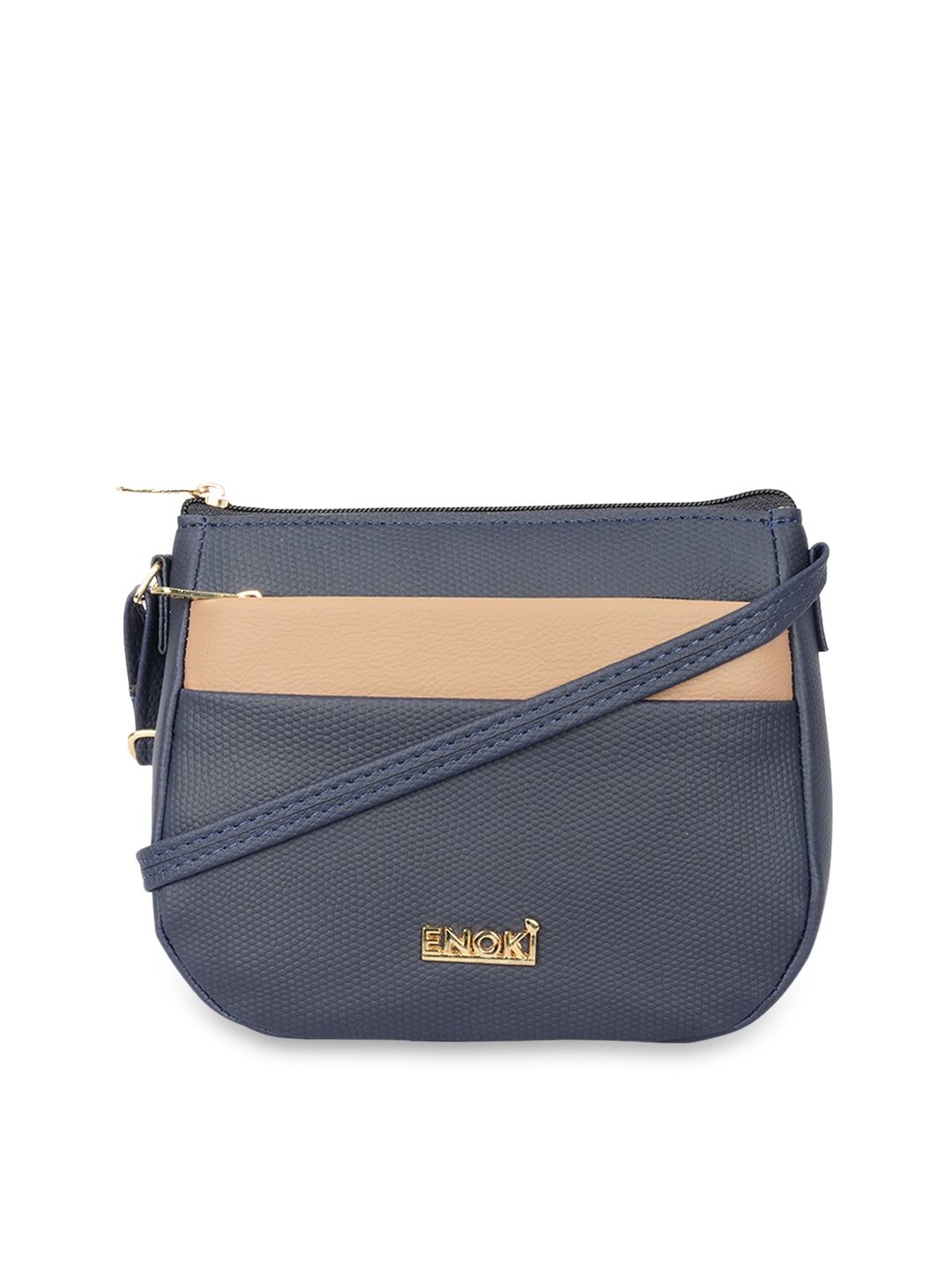 

ENOKI Colourblocked Structured Sling Bag, Navy blue