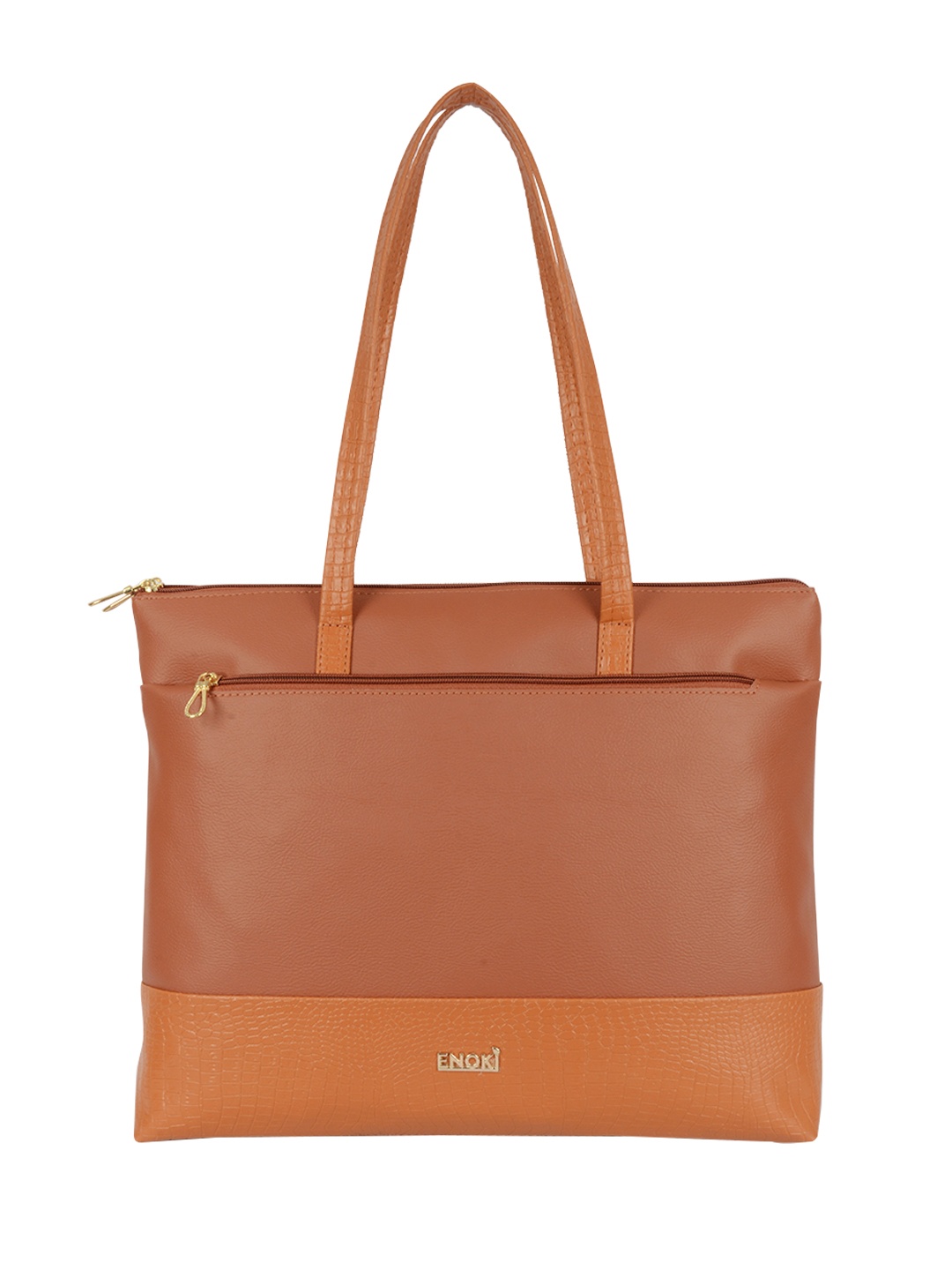 

ENOKI Colourblocked Oversized Shopper Shoulder Bag, Tan