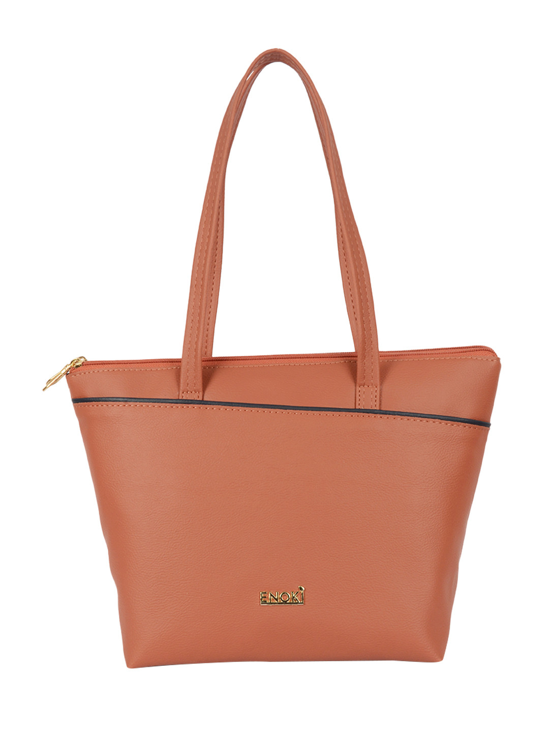 

ENOKI Structured Shoulder Bag, Tan