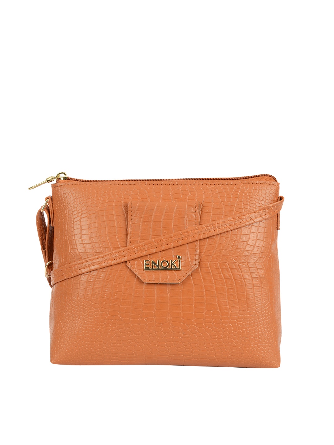 

ENOKI Textured Swagger Sling Bag with Quilted, Tan