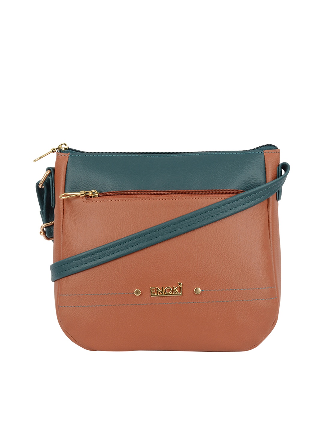

ENOKI Colourblocked Swagger Sling Bag, Tan