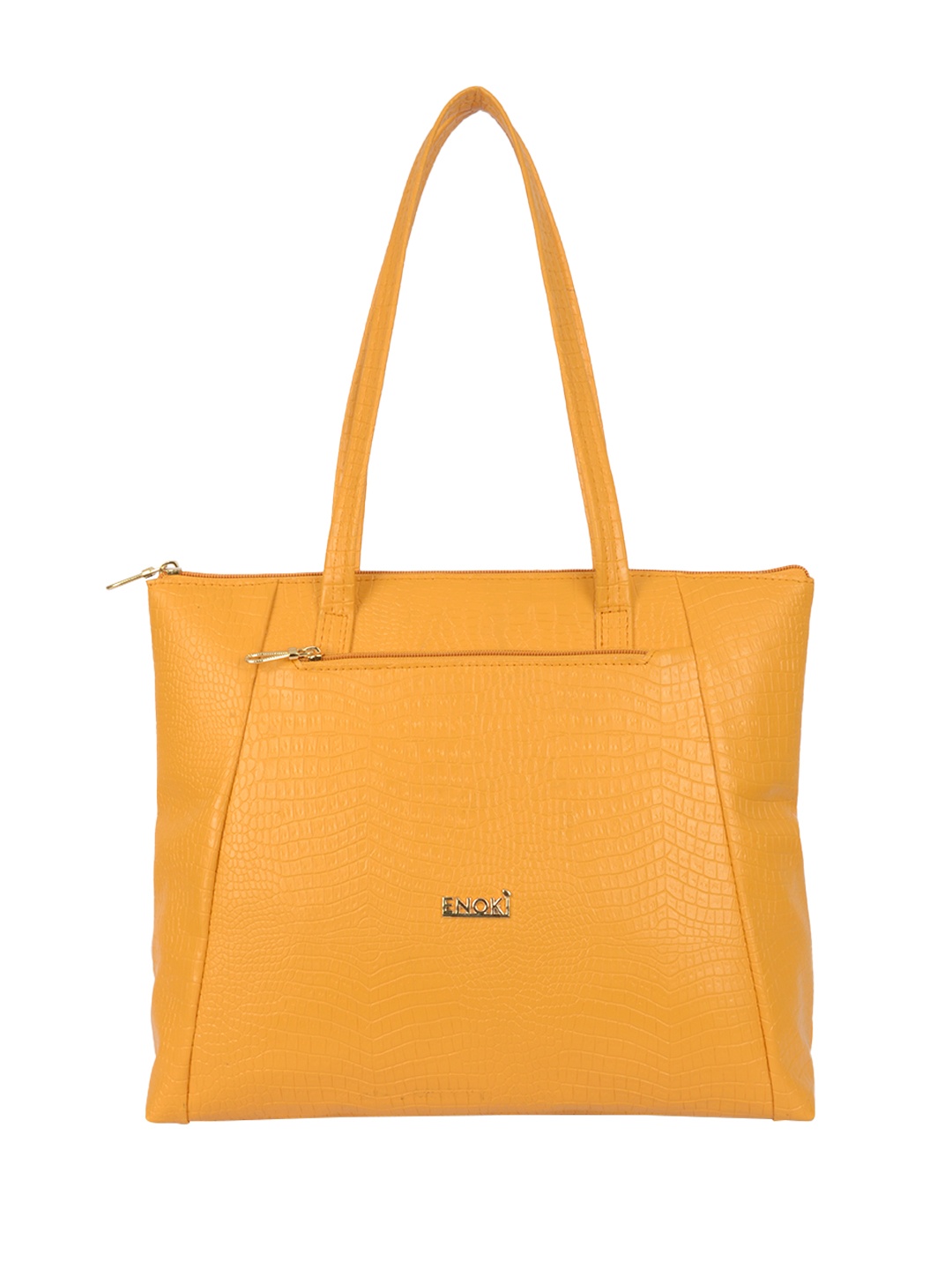 

ENOKI Textured Oversized Shopper Shoulder Bag, Mustard