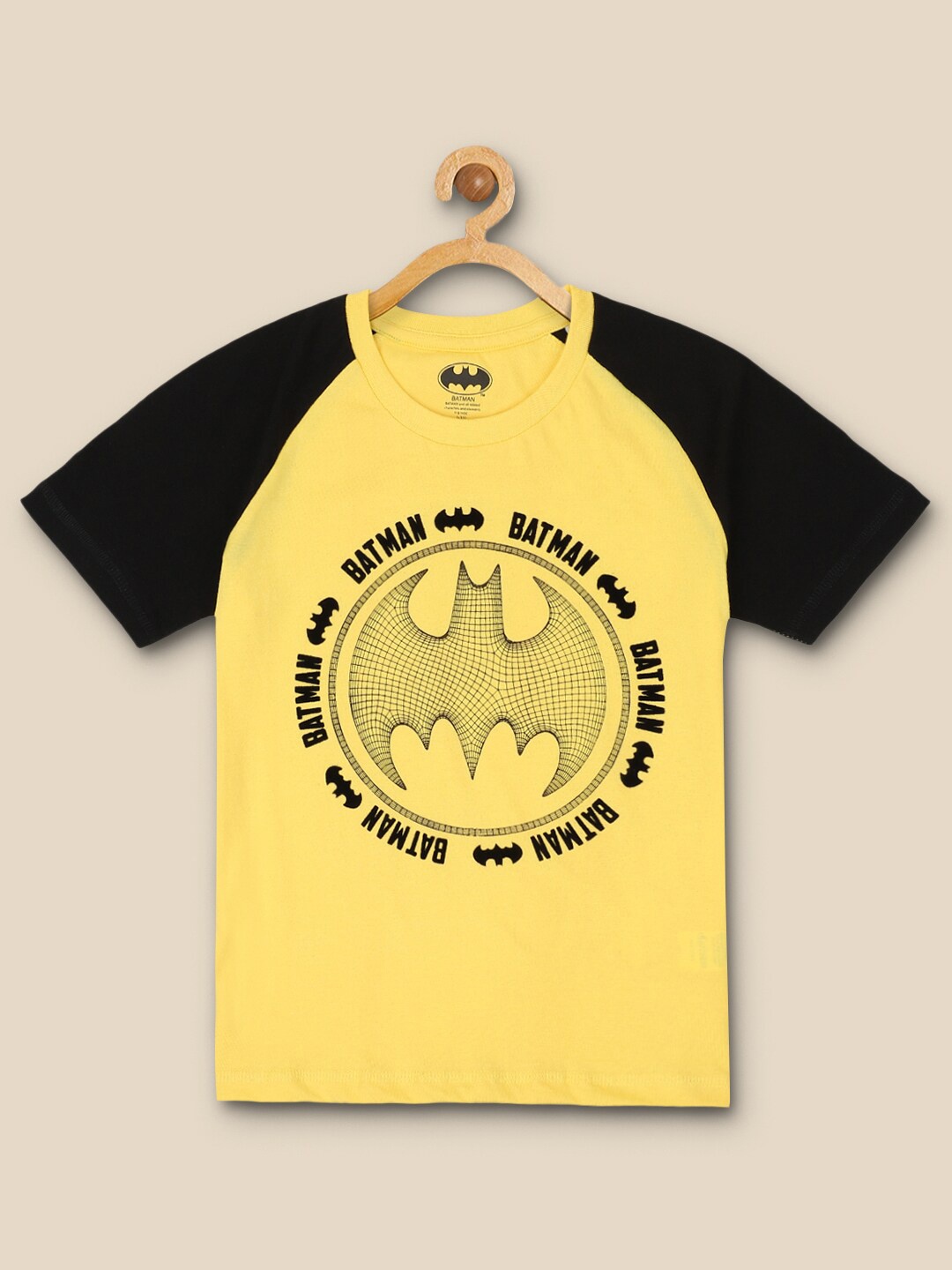 

Kids Ville Boys Batman Printed Cotton T-shirt, Yellow