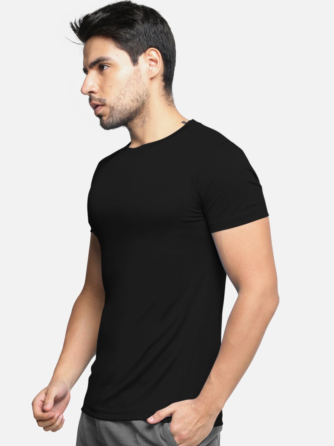 

BULLMER Men Pack Of 3 Cotton T-shirt, Black