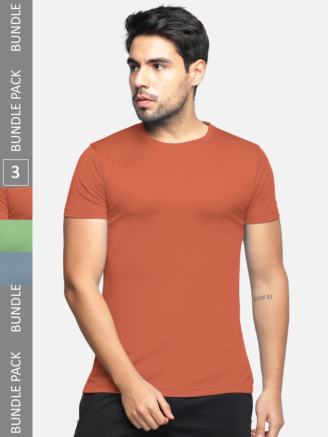 

BULLMER Men Orange 3 V-Neck T-shirt