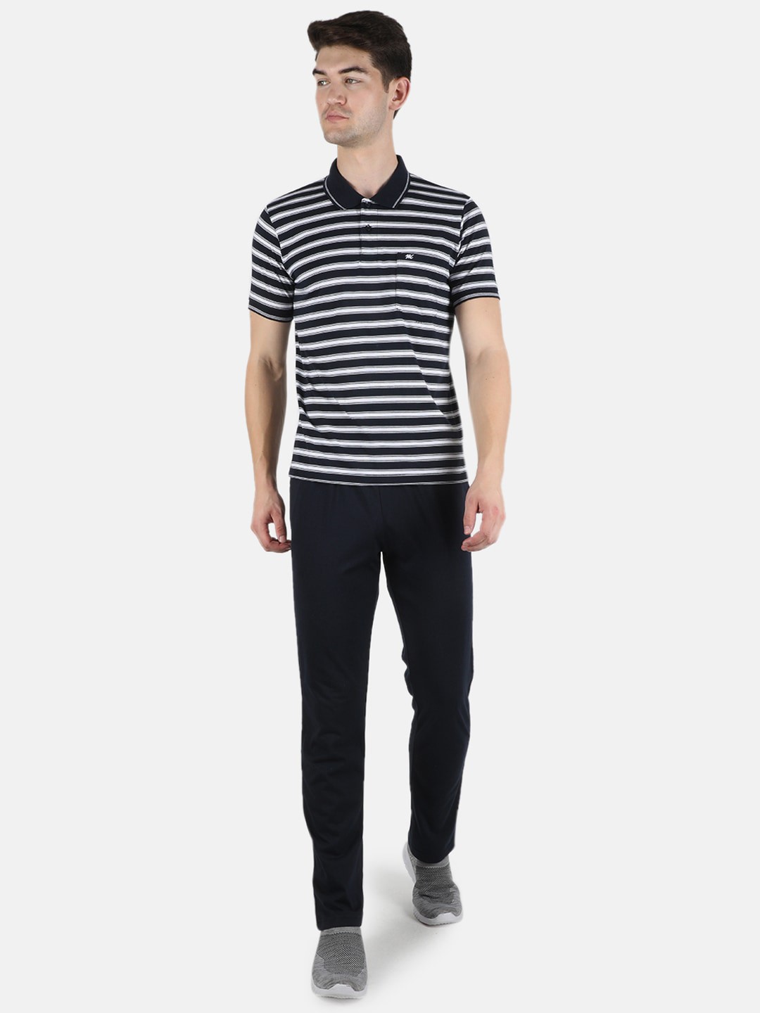 

Monte Carlo Men Striped Night Suit, Blue