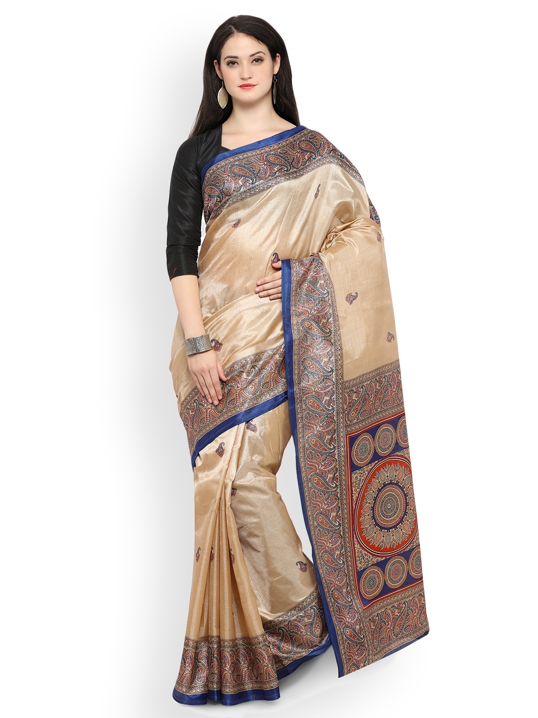 

Saree mall Beige Art Silk Printed Saree