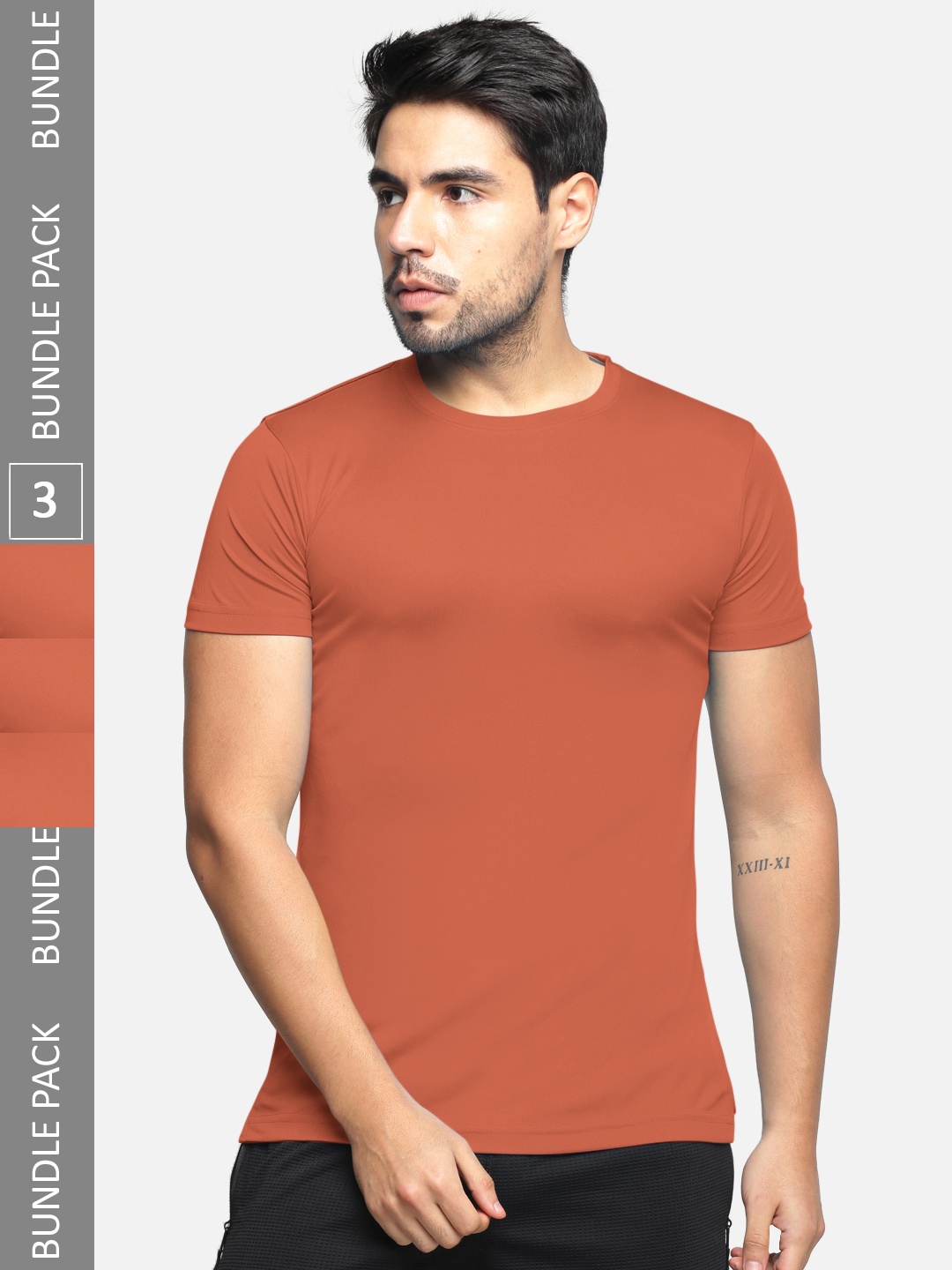 

BULLMER Pack Of 3 Round Neck T-shirt, Orange