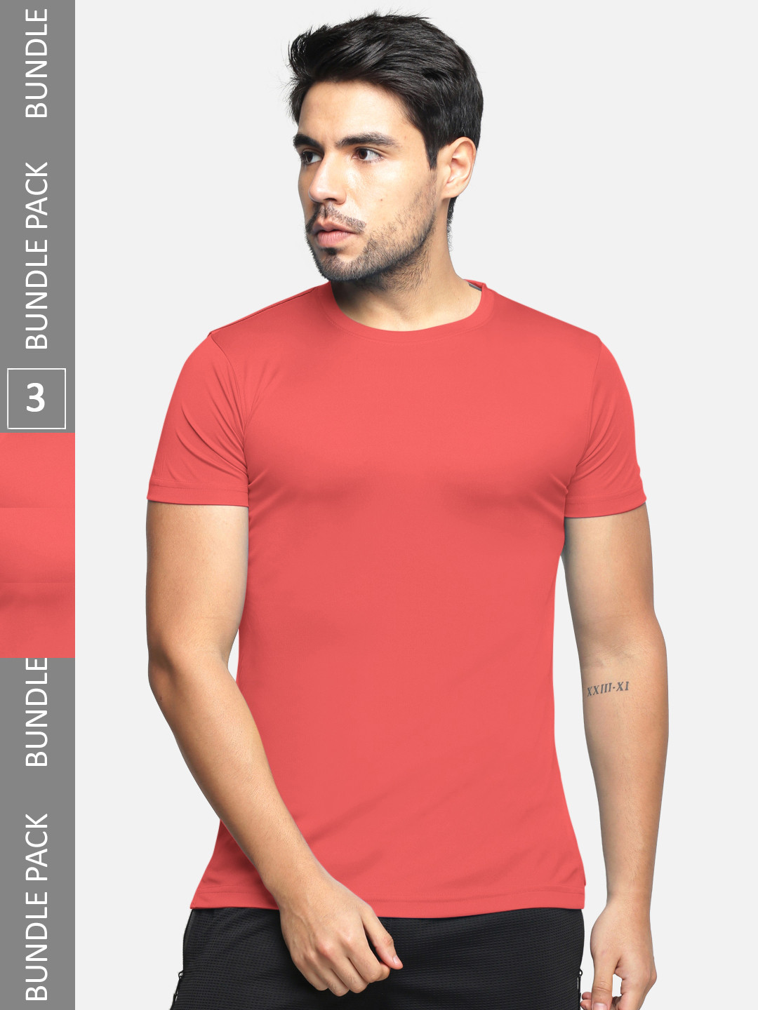 

BULLMER Pack Of 3 Round Neck T-shirt, Red
