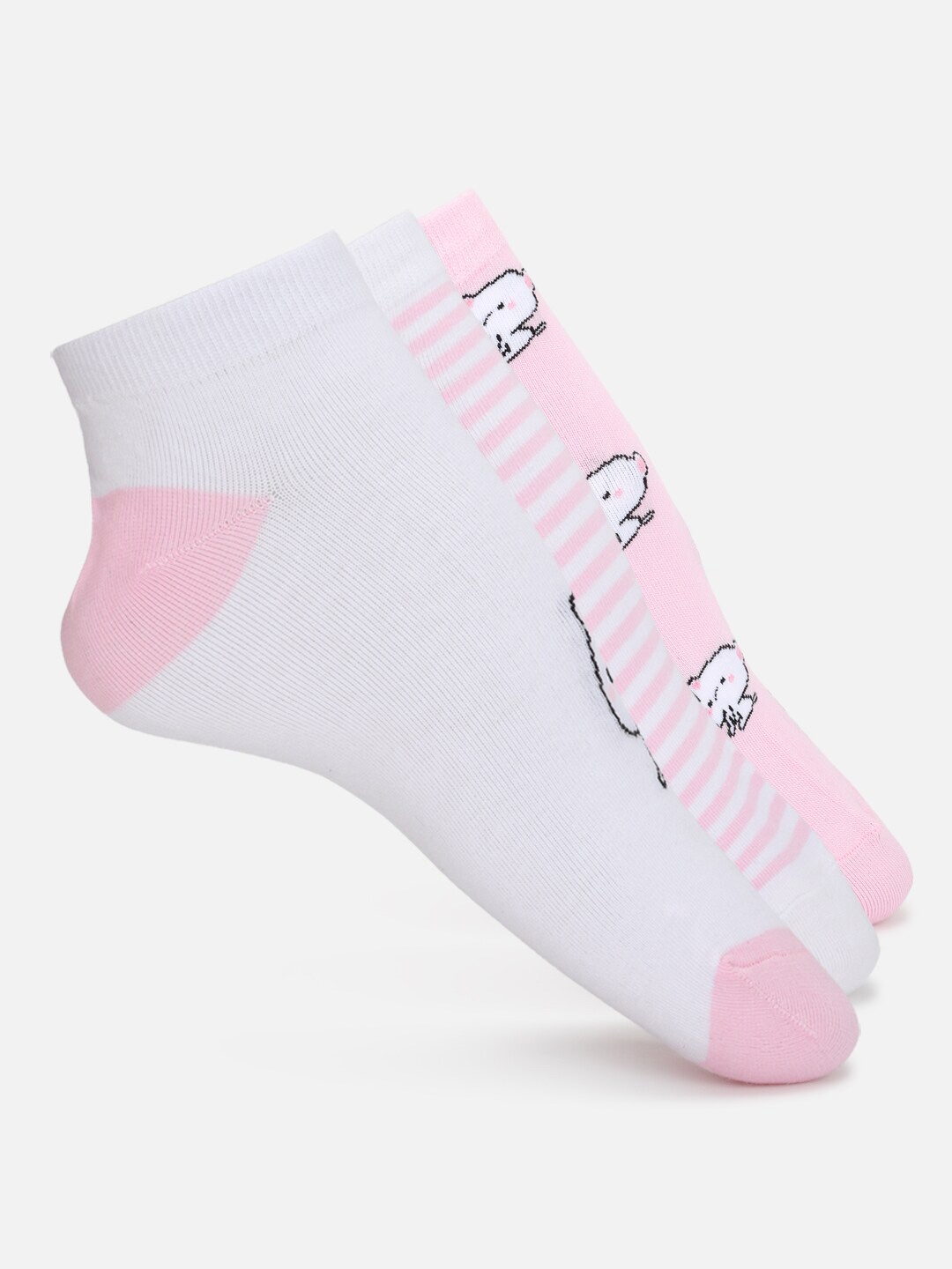 

FOREVER 21 Women Pack Of 3 Ankle-Length Socks, Pink