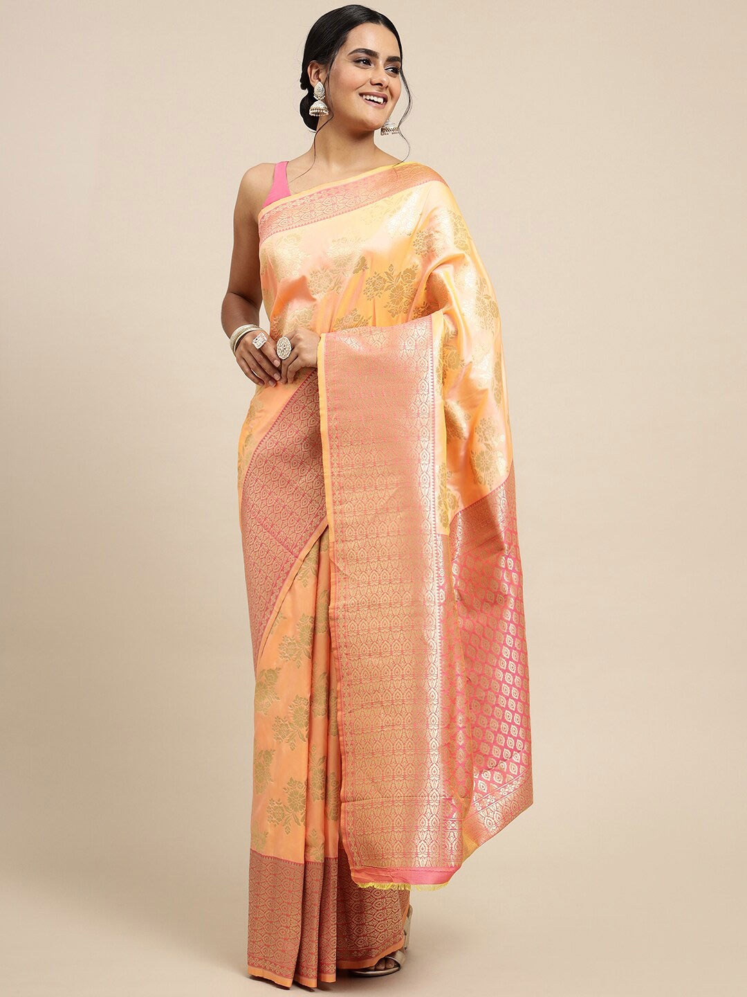 

Royal Rajgharana Saree Woven Design Zari Pure Silk Banarasi Sarees, Mustard