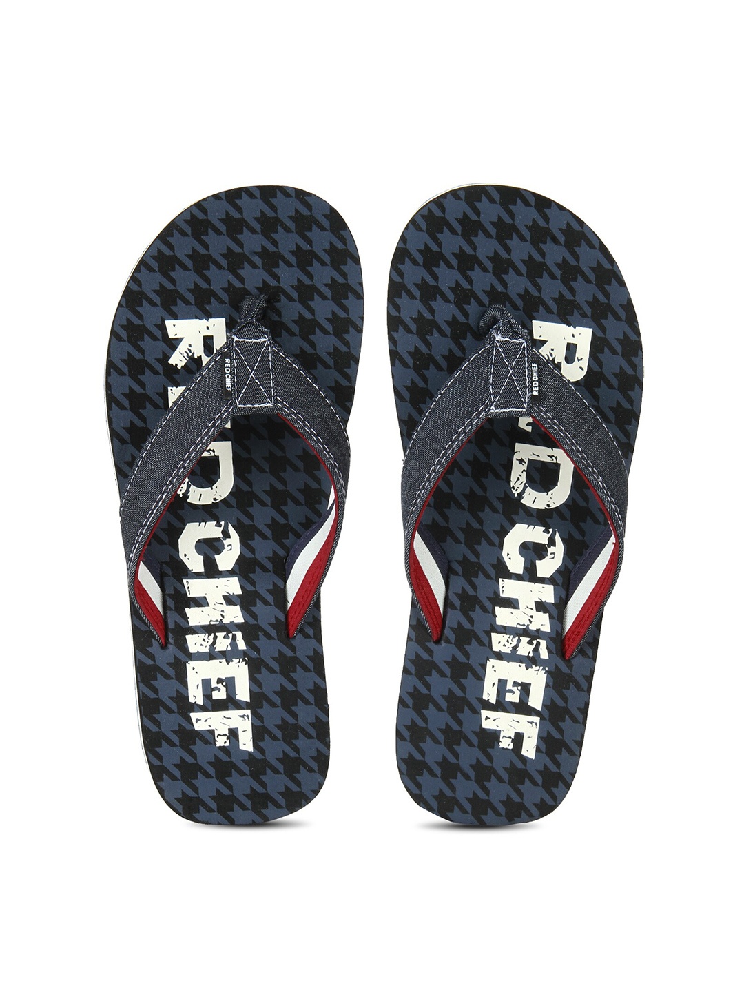 

Red Chief Men Printed Rubber Thong Flip-Flops, Navy blue