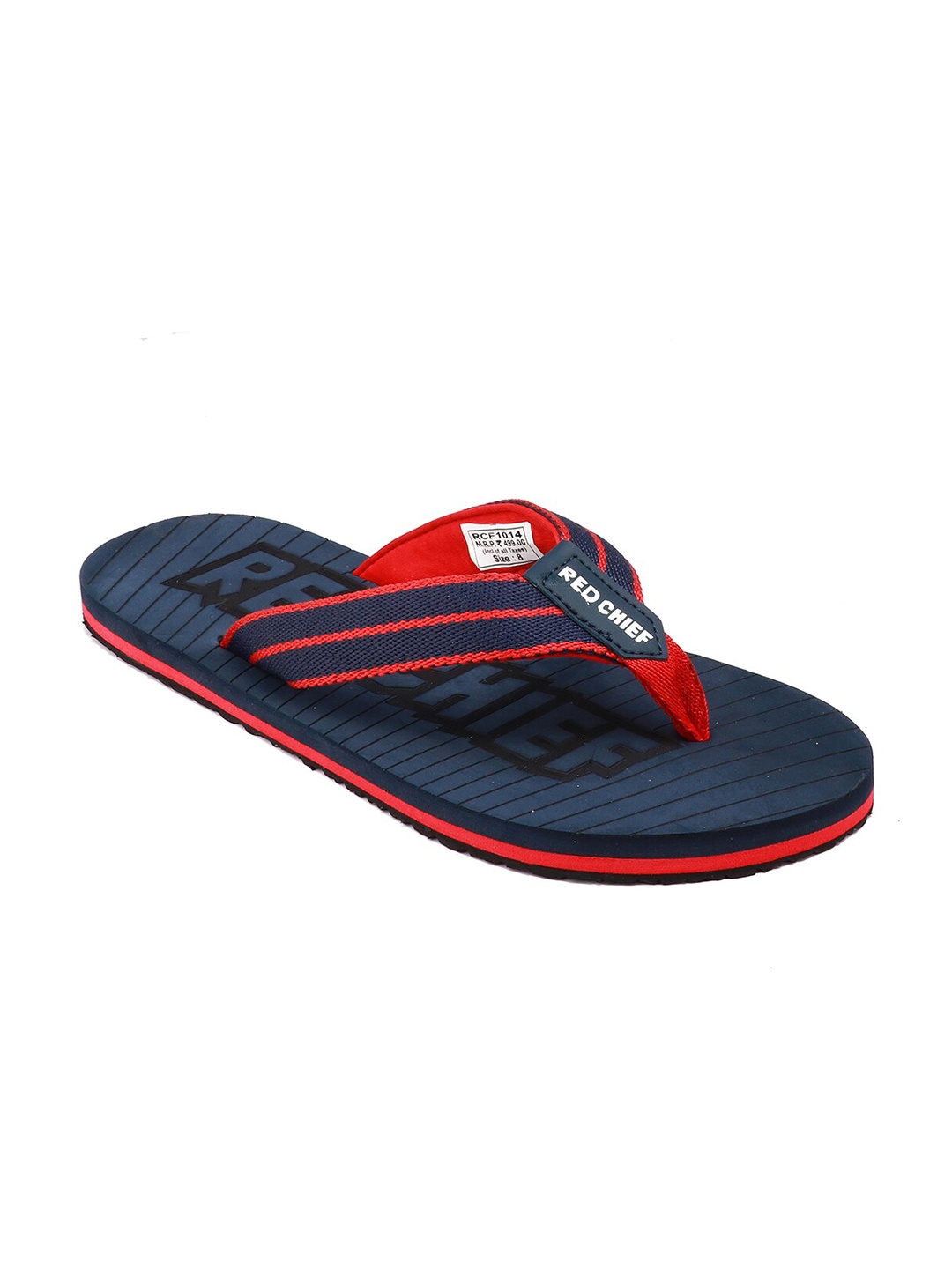 

Red Chief Men Printed Rubber Thong Flip-Flops, Navy blue