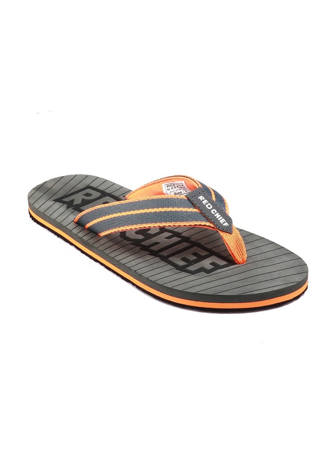 

Red Chief Men Printed Rubber Thong Flip-Flops, Orange