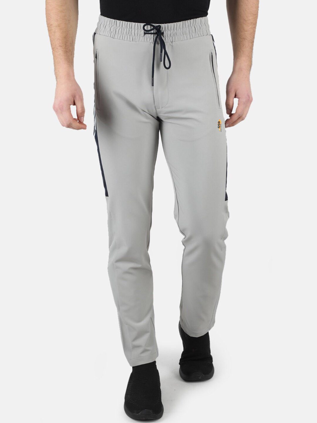 

Monte Carlo Men Mid-Rise Slim-Fit Track Pants, Grey