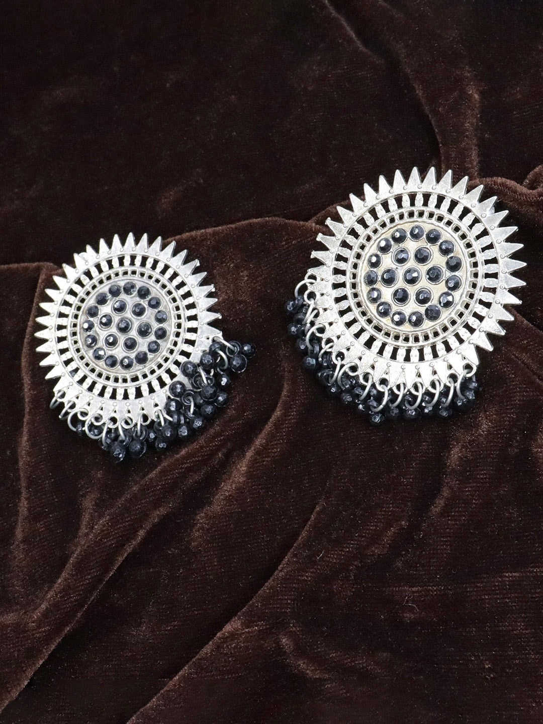 

VAGHBHATT Circular Studs Earrings, Black