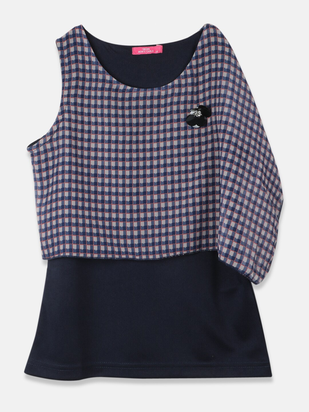

Monte Carlo Girls Checked Top, Navy blue