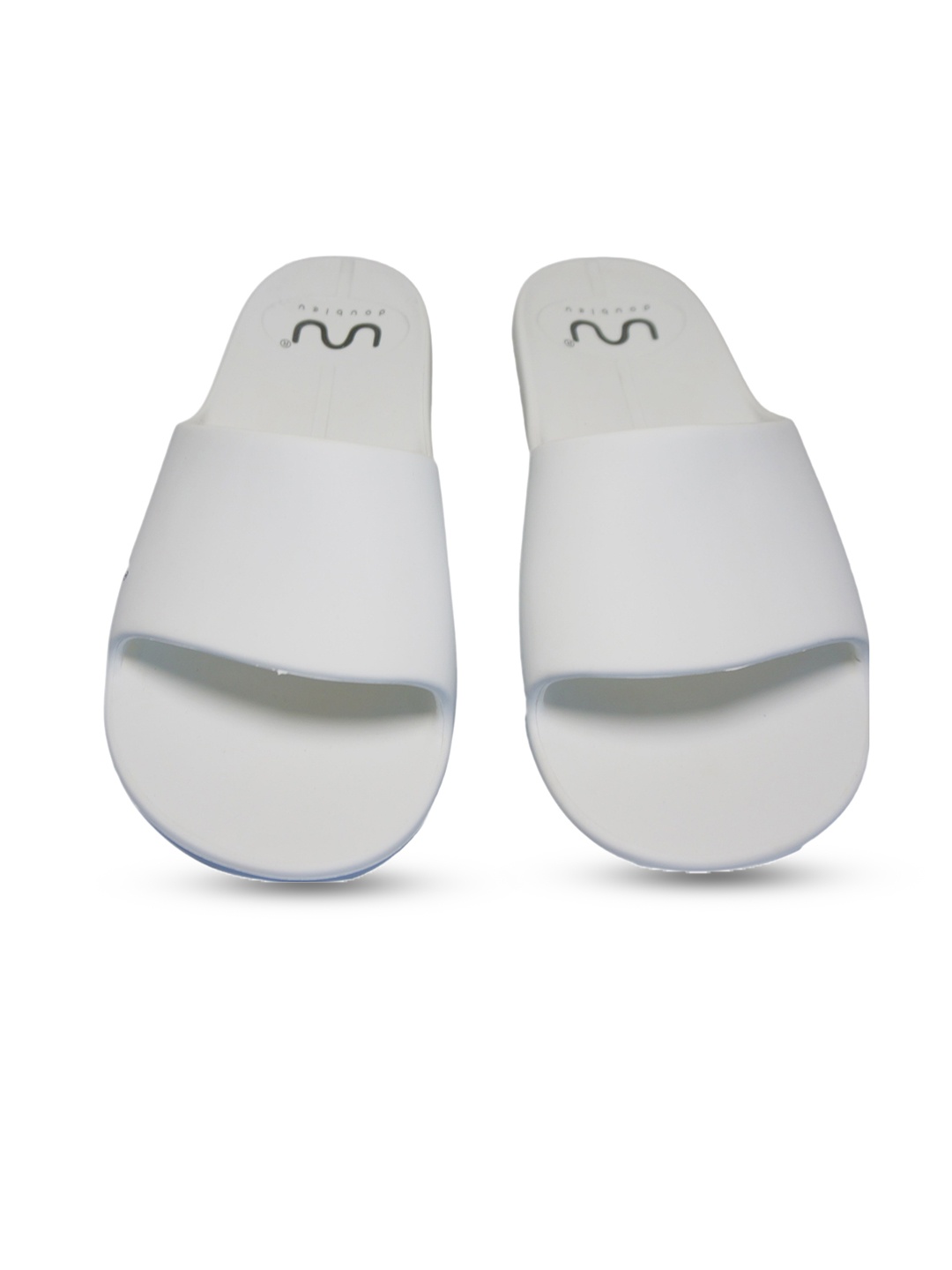 

Women Open Toe Rubber Sliders, White