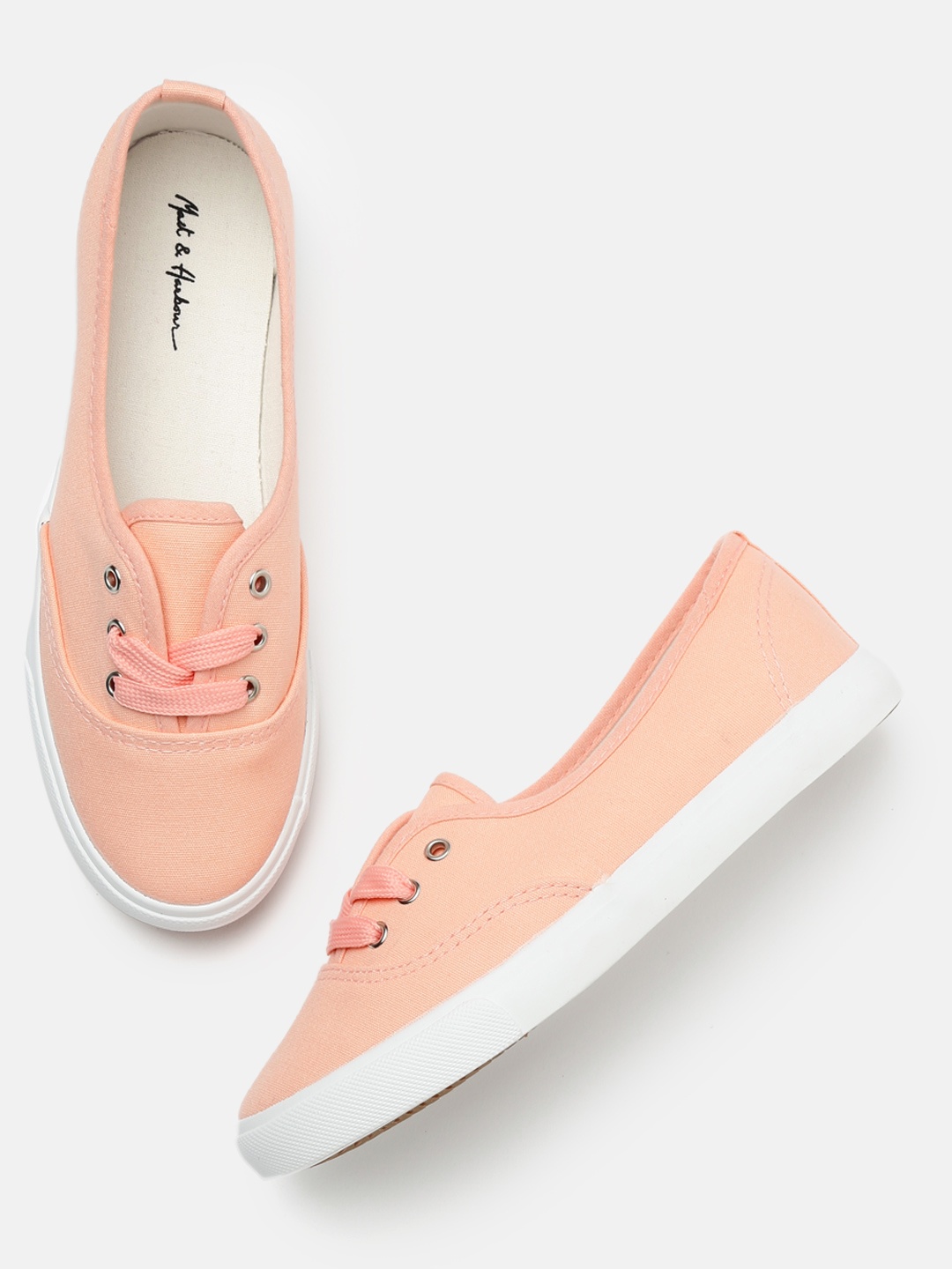 

Mast & Harbour Women Peach-Coloured Sneakers