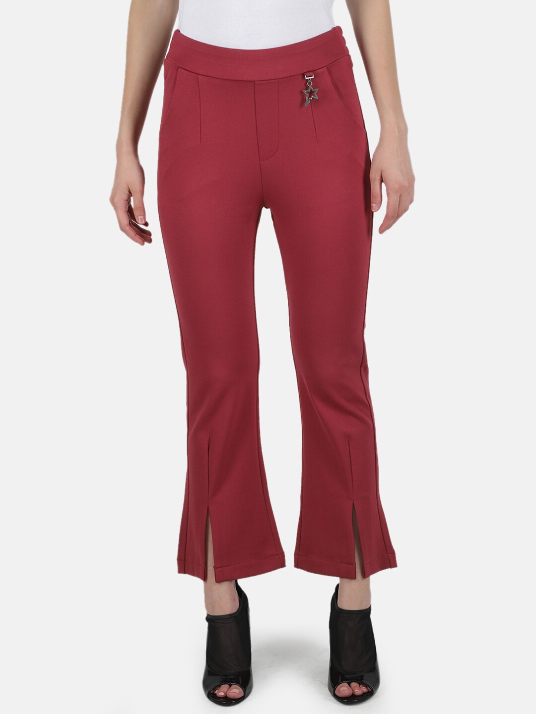 

Monte Carlo Women Cotton Bootcut Trousers, Fuchsia