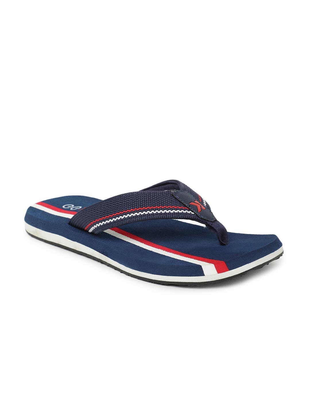 

Paragon Men Printed Fabric Thong Flip Flops, Navy blue