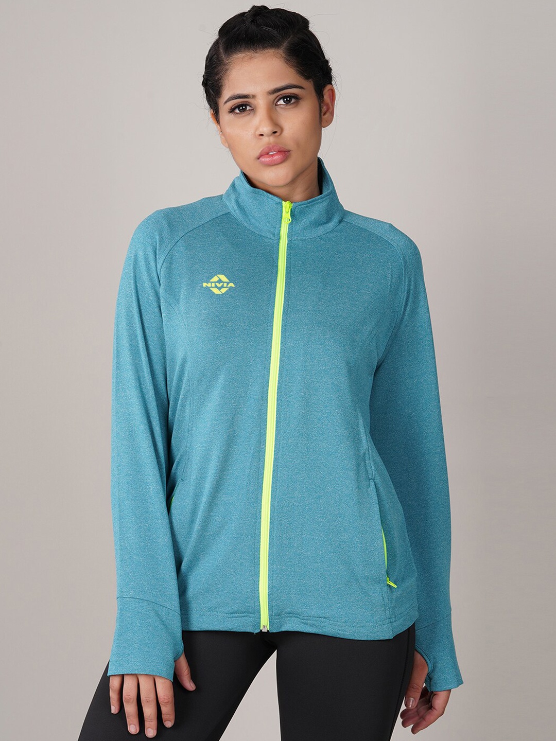 

NIVIA Women Neo-7 Running Dry Fit Sporty Jacket, Sea green