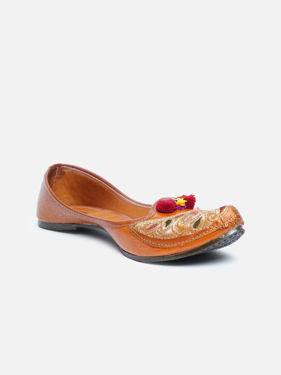

Ta Chic Women Embroidered Ethnic Mojaris, Brown