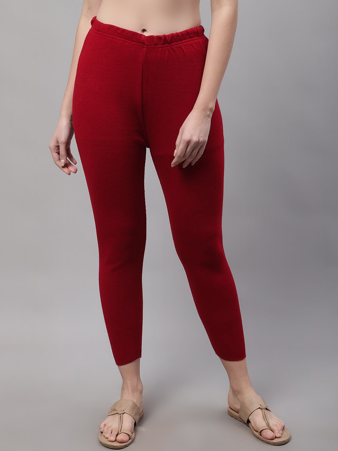 

Crozo By Cantabil Ankle-Length Acrylic Leggings, Red