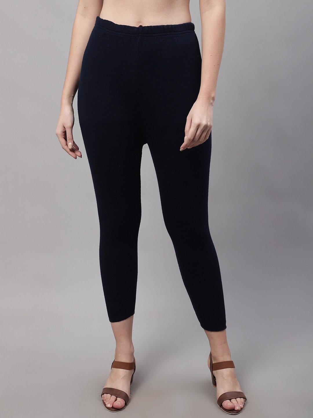 

Crozo By Cantabil Ankle-Length Acrylic Leggings, Navy blue