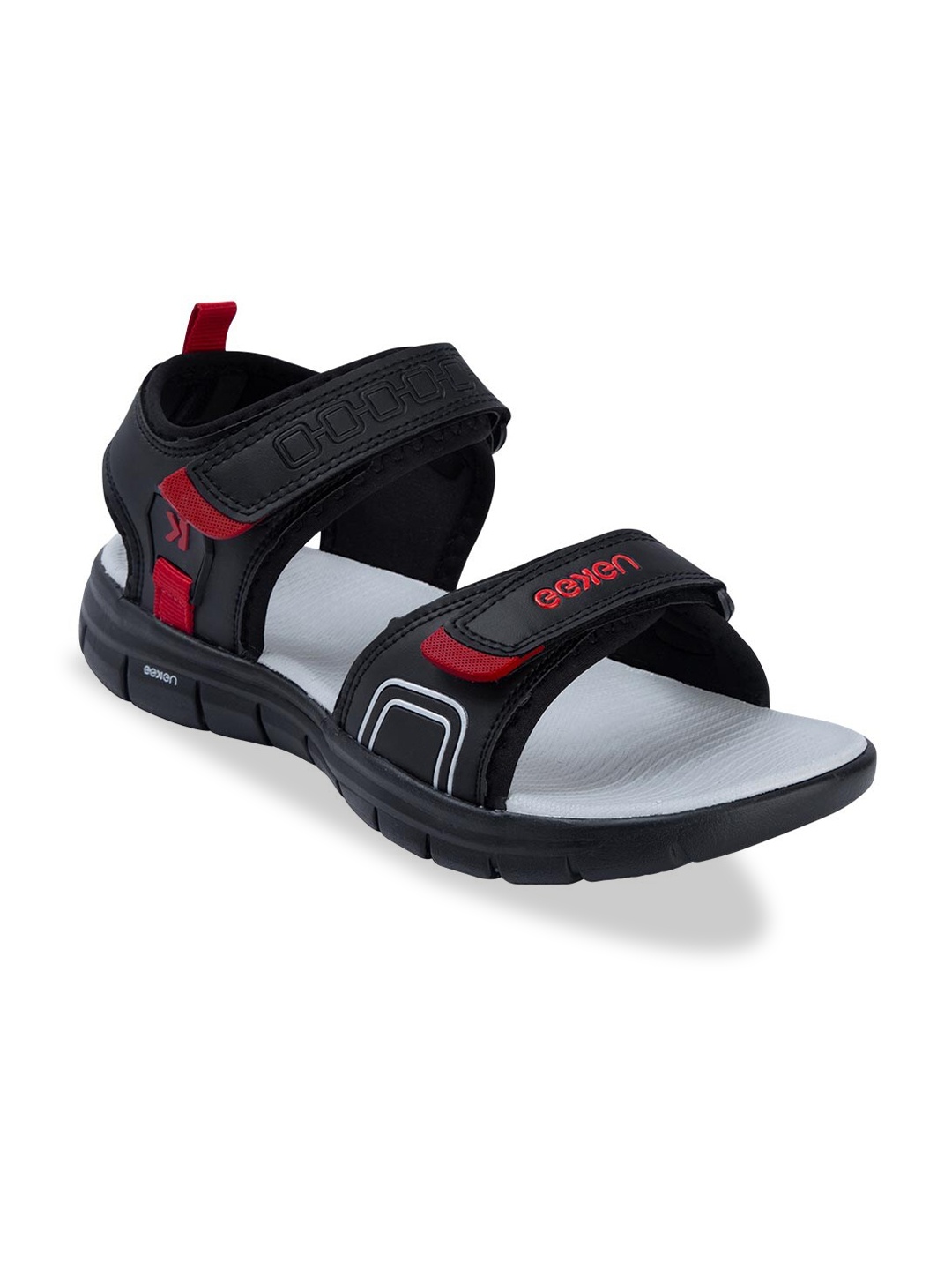 

Paragon Men Printed Fabric Velcro Sports Sandals, Black