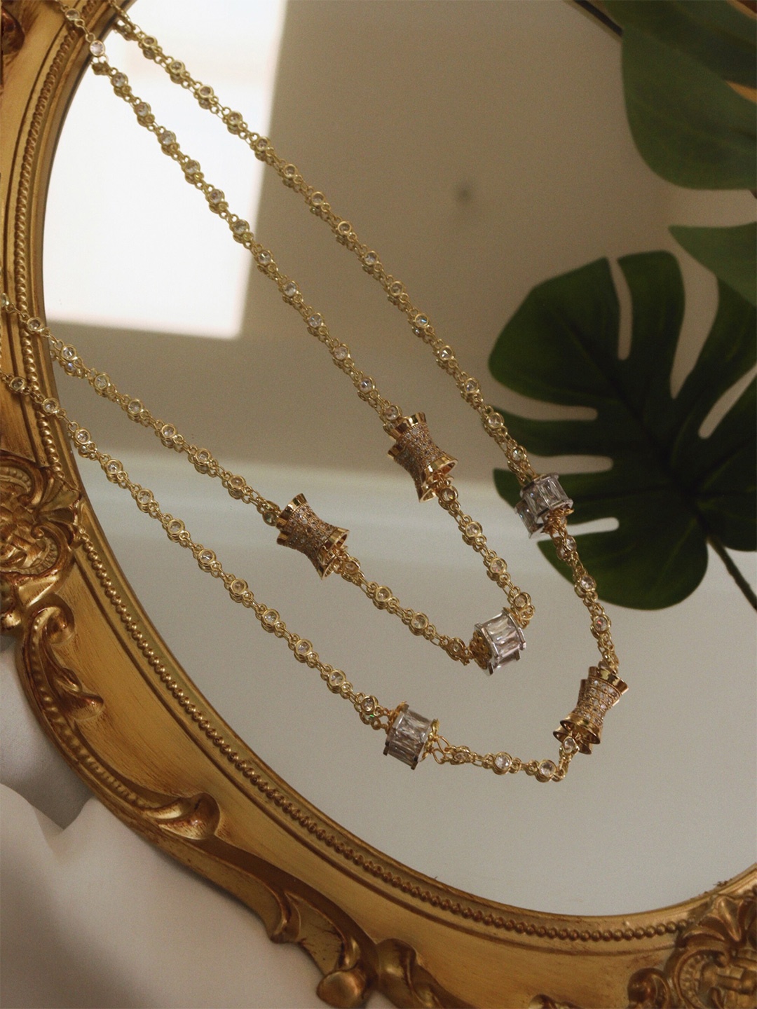 

CURIO COTTAGE Charms Struck Layered Gold Plated Necklace