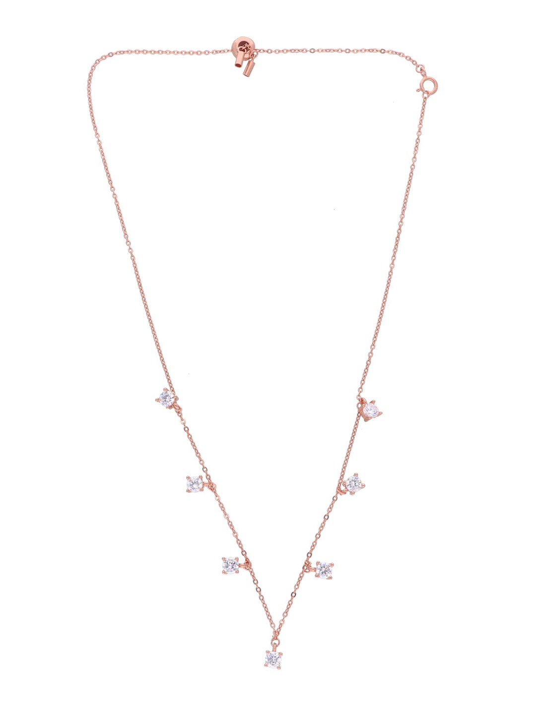 

CURIO COTTAGE Silver Rose Gold-Plated Necklace, White