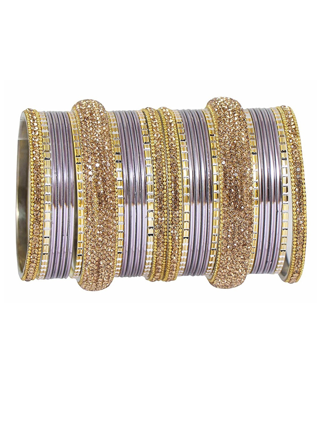 

NMII Set of 30 Zircon Stone Studded Bangles, Grey