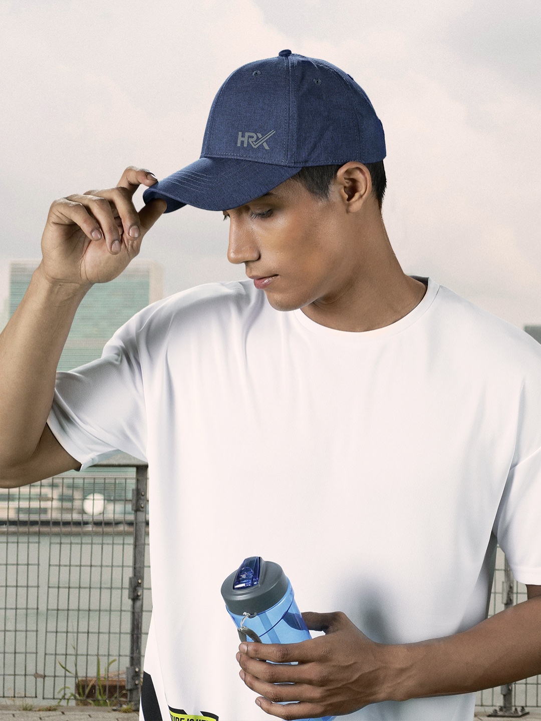 

HRX by Hrithik Roshan Men Blue Solid Baseball Cap