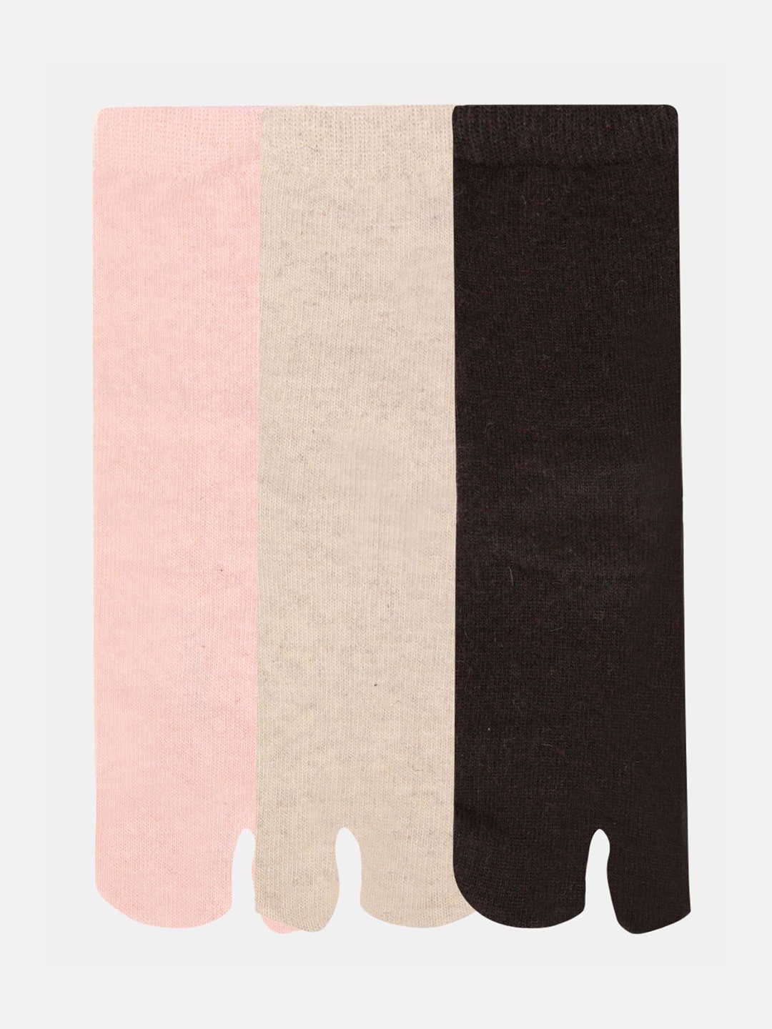 

N2S NEXT2SKIN Women Pack Of 3 Brand Logo printed Ankle-Length Thumb Socks, Brown