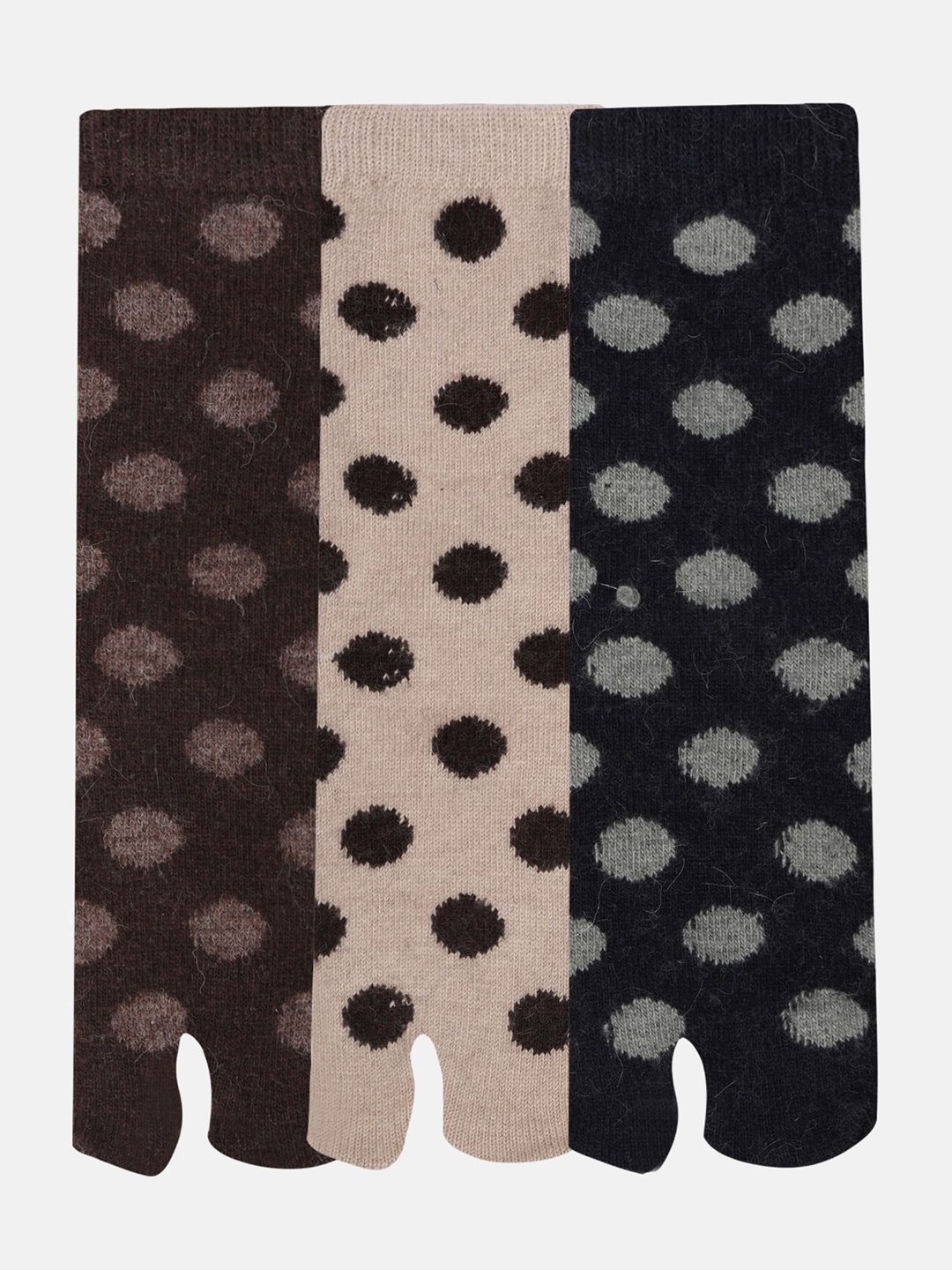 

N2S NEXT2SKIN Women Pack Of 3 Printed Ankle Length Thumb Socks, Brown