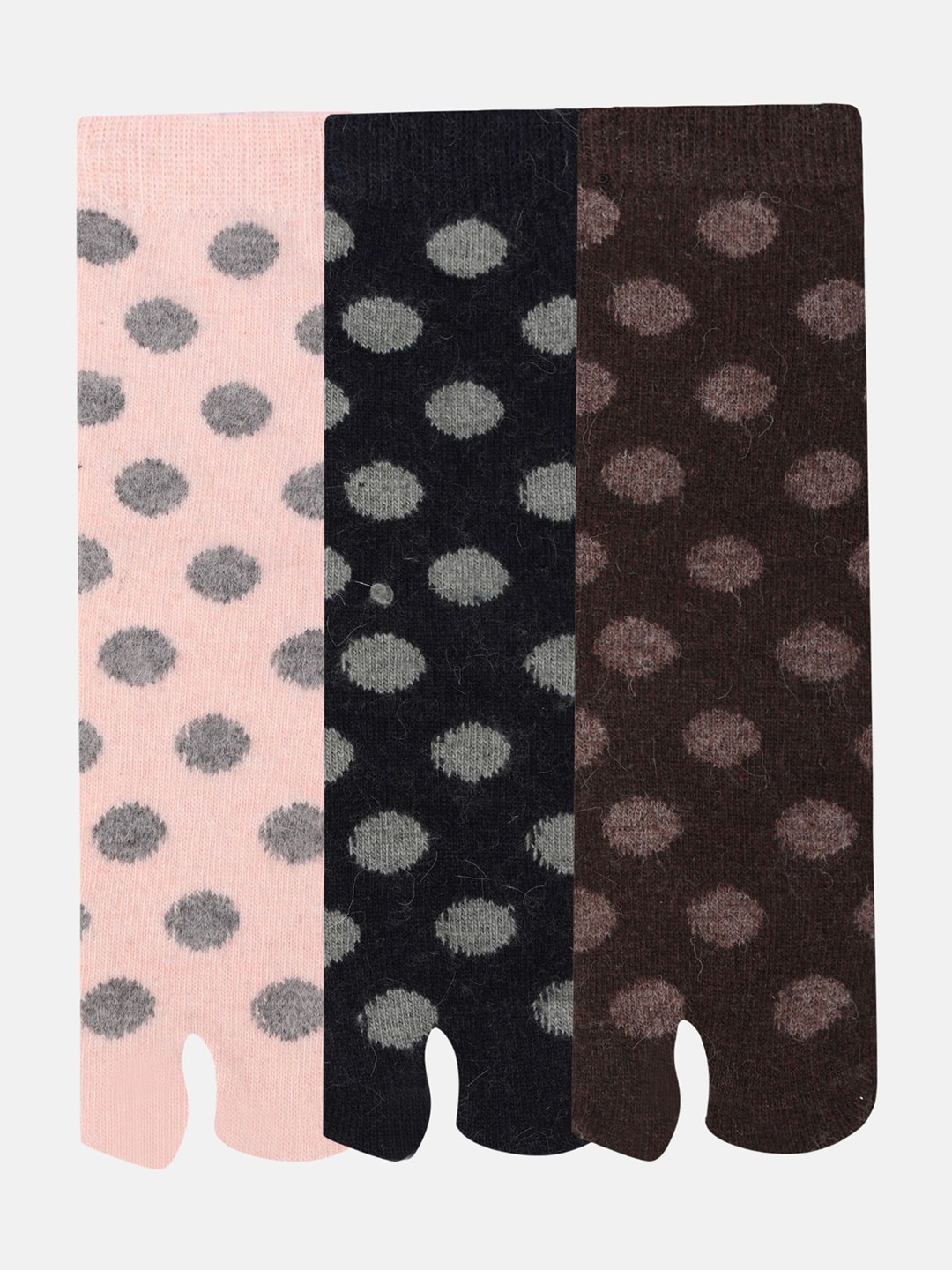 

N2S NEXT2SKIN Women Pack Of 3 Polka Dot Ankle-length Socks, Navy blue