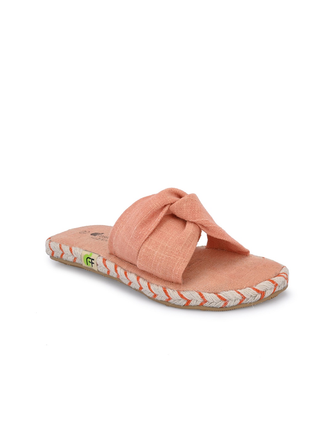 

FRESH 1947 FEET Women Canvas Open Toe Flats with Bows, Rust