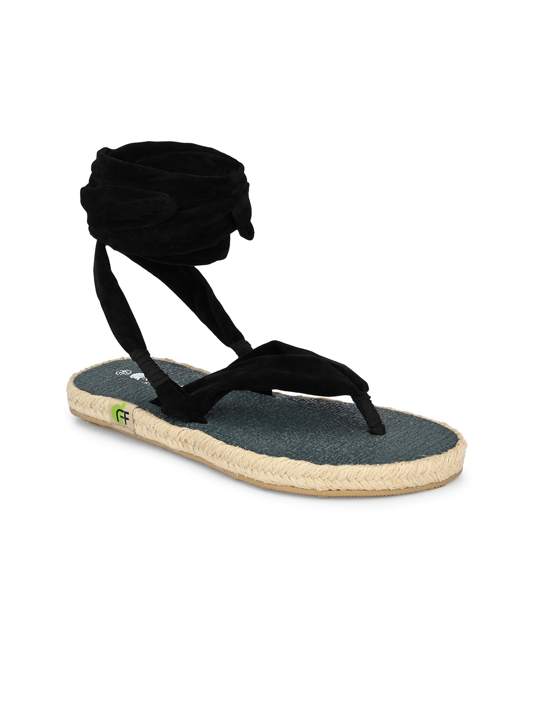 

FRESH 1947 FEET Women Yoga Mat Velvet High-Top T-Strap Flats, Black