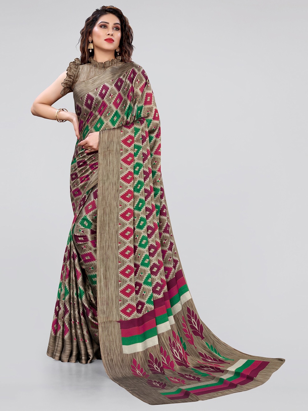 

KALINI Ethnic Motifs Printed [Poly Chiffon Saree, Pink
