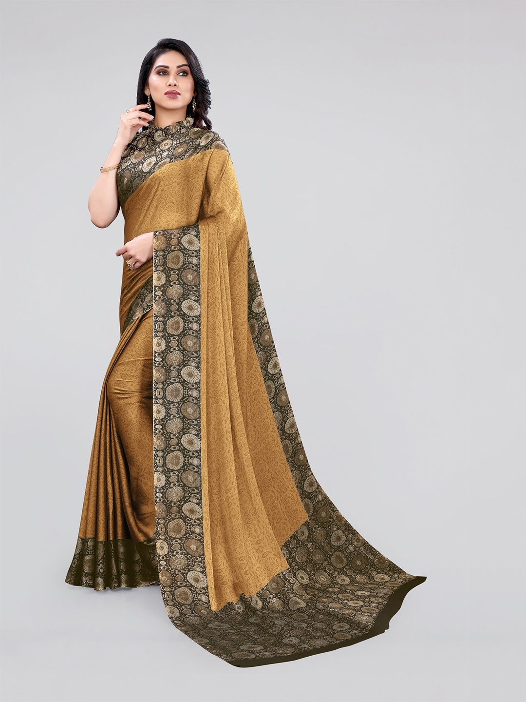 

KALINI Floral Printed Saree, Mustard