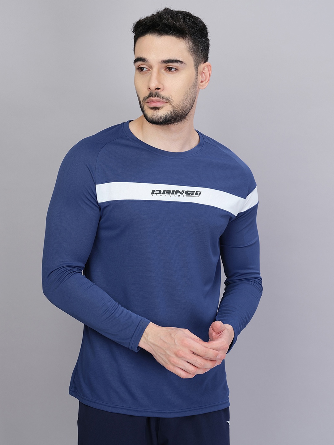 

Technosport Men Raglan Sleeve Antimicrobial Active T-shirt, Blue